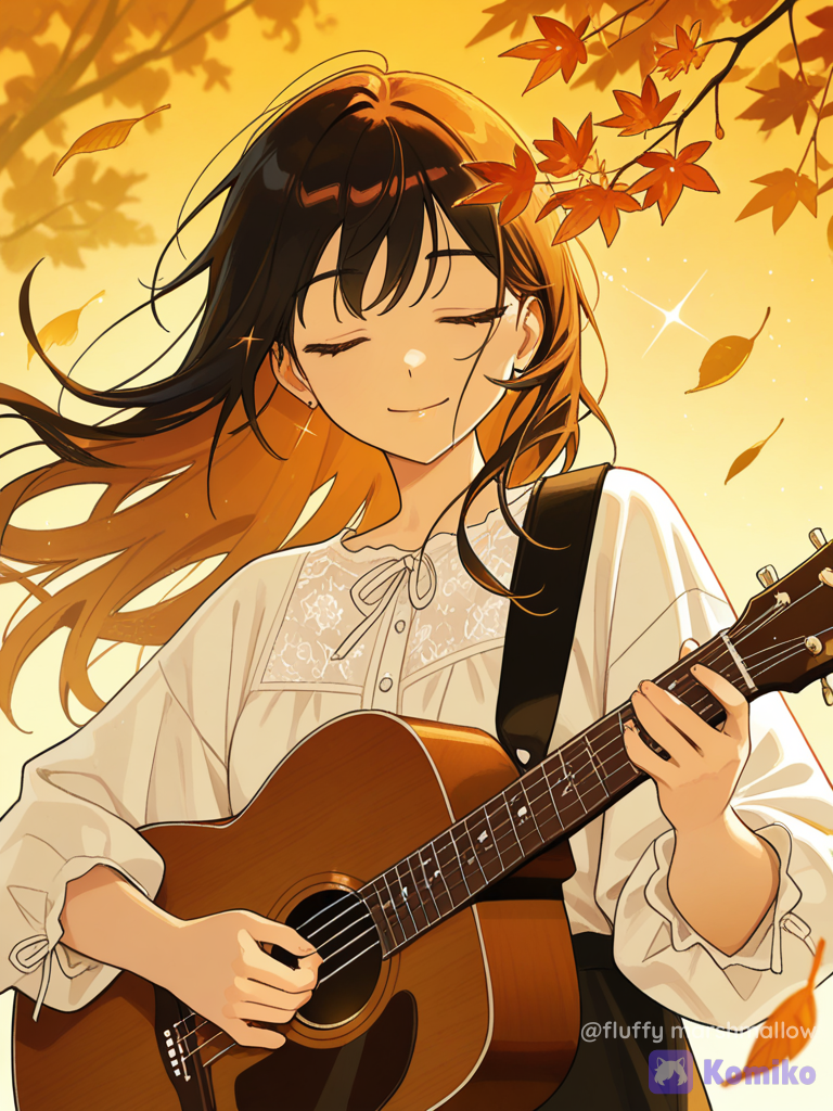 Golden Leaves & Guitar Dreams 🍂🎸✨