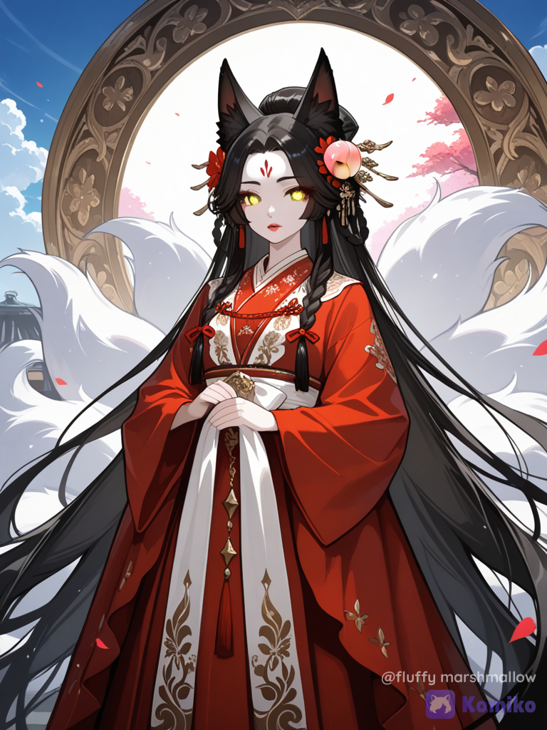 Crimson Kitsune Glow 🦊🌸