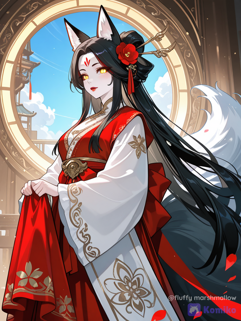 Crimson Kitsune Glow 🦊🌸