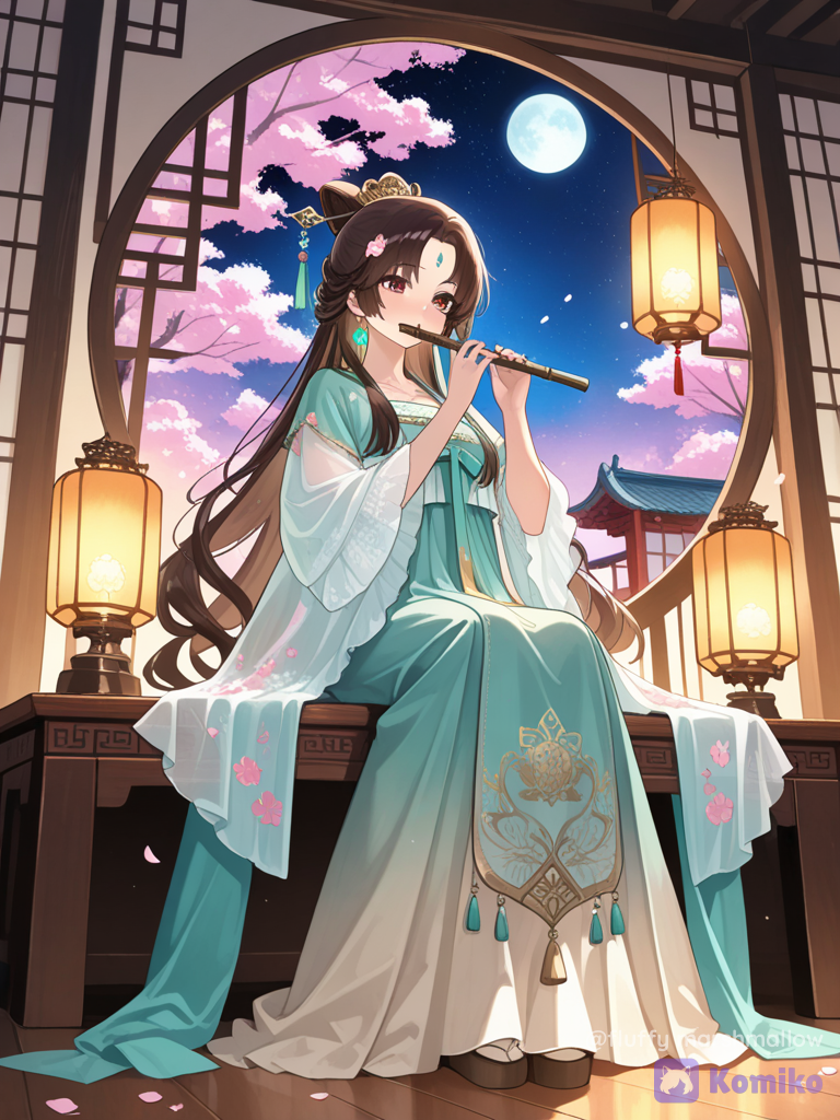 Moonlit Flute Serenade 🌕🎋