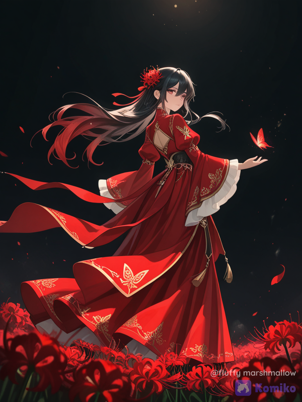 Red Lilies & Butterfly Dreams 🦋🌹