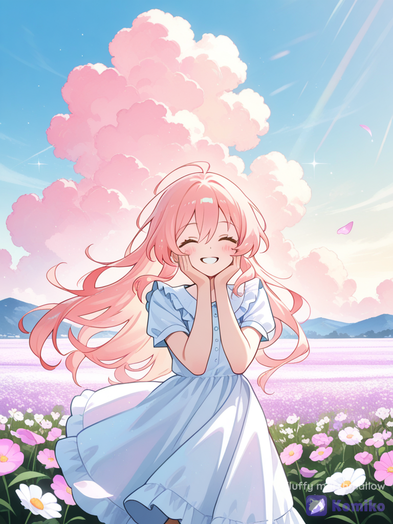 Smiles Under Fluffy Clouds ☁️🌸