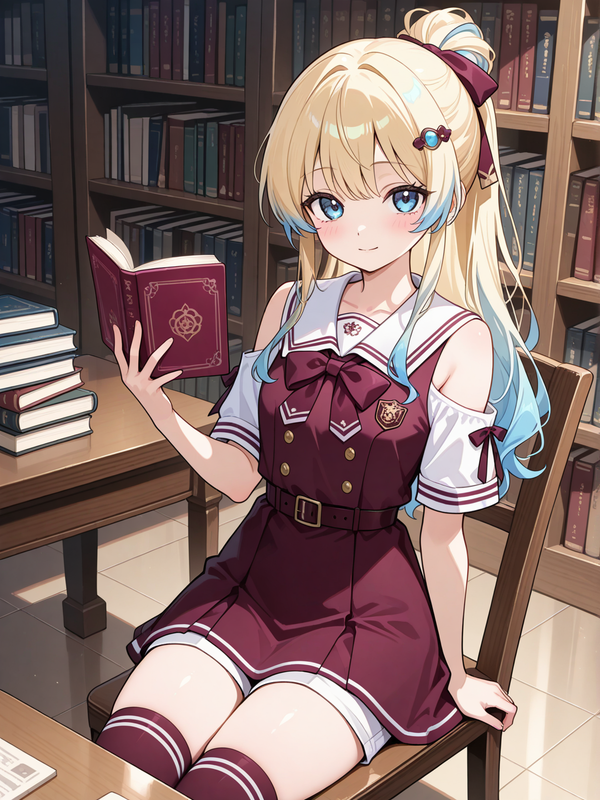 Reading in the library