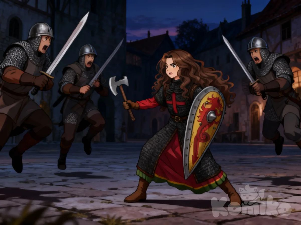 Test : Chevalière sur le point de combattre