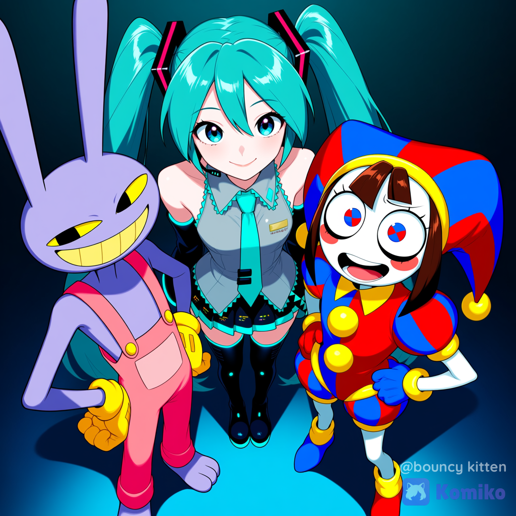 jax AND pomni meet miku