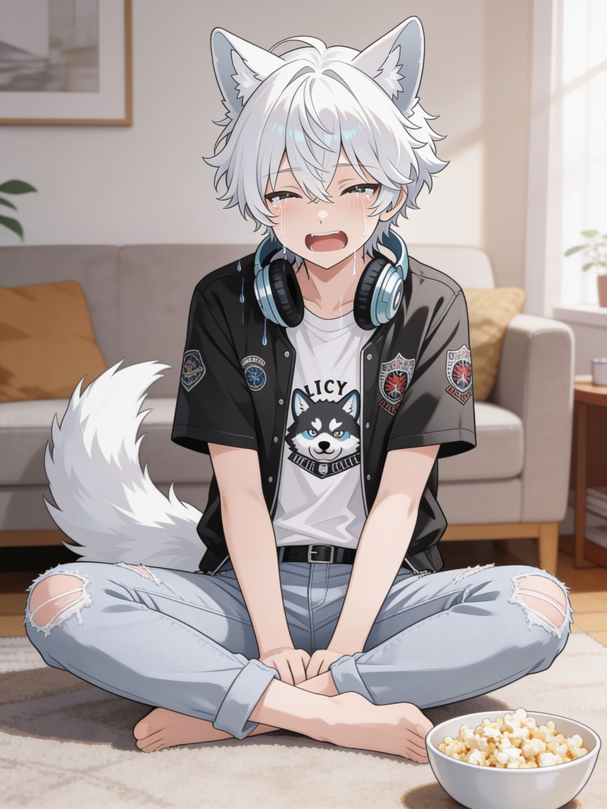 Aki loves watching dramas.