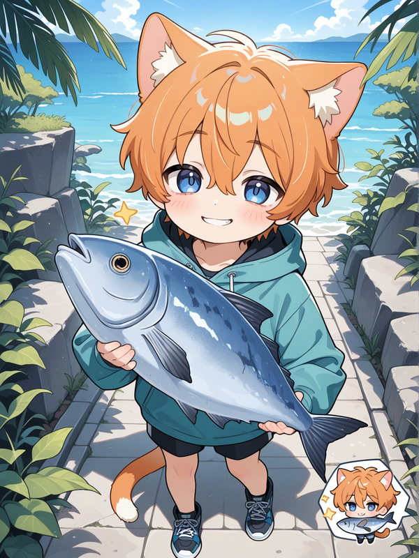 "I got a biiiiig fish!"