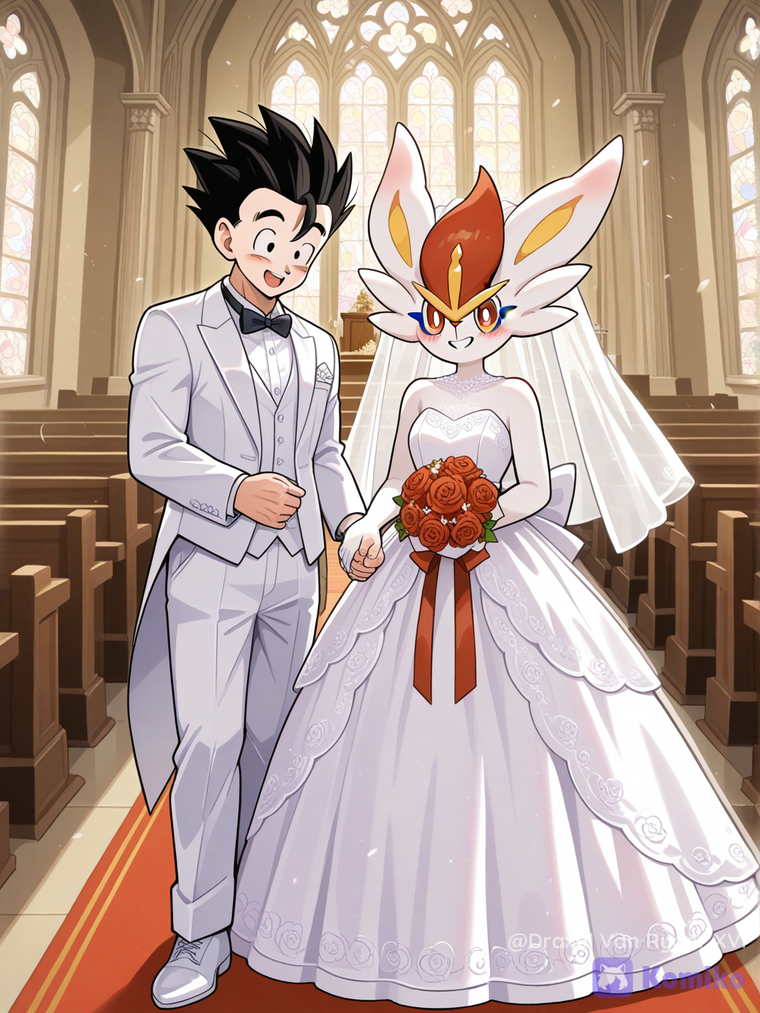 Gohan y Cinderace se casan en el día de su boda