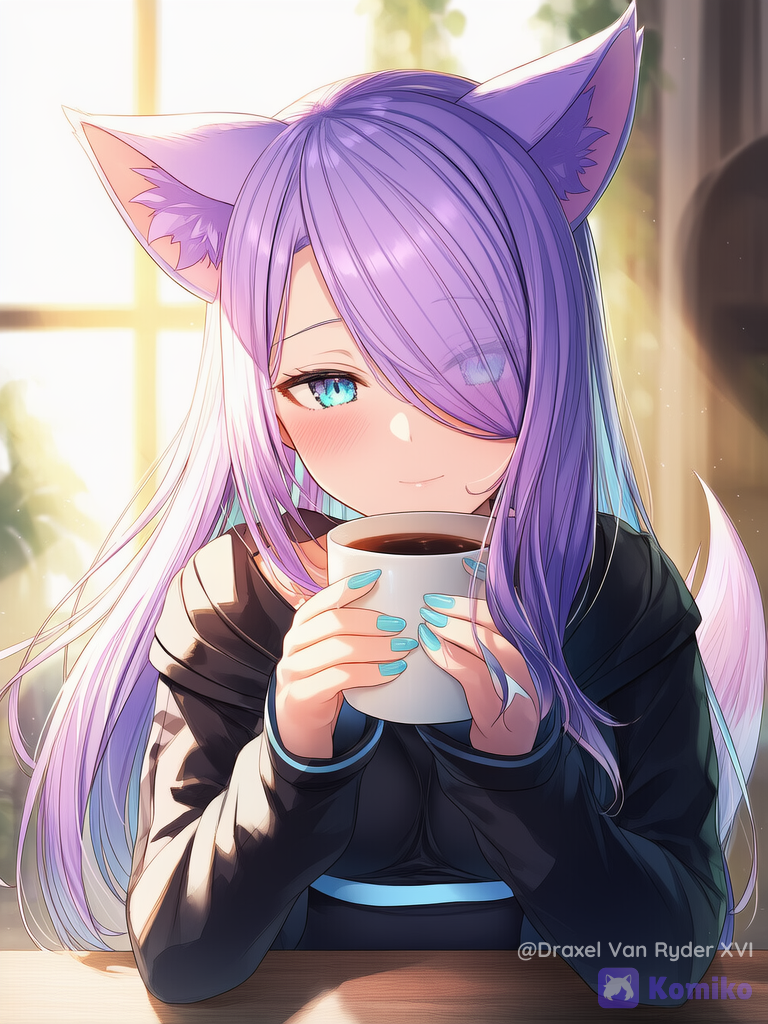 Tomando un café por la mañana