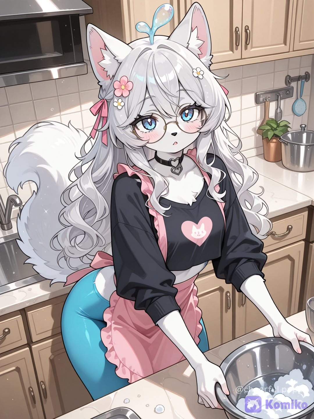 Just washing the dishes