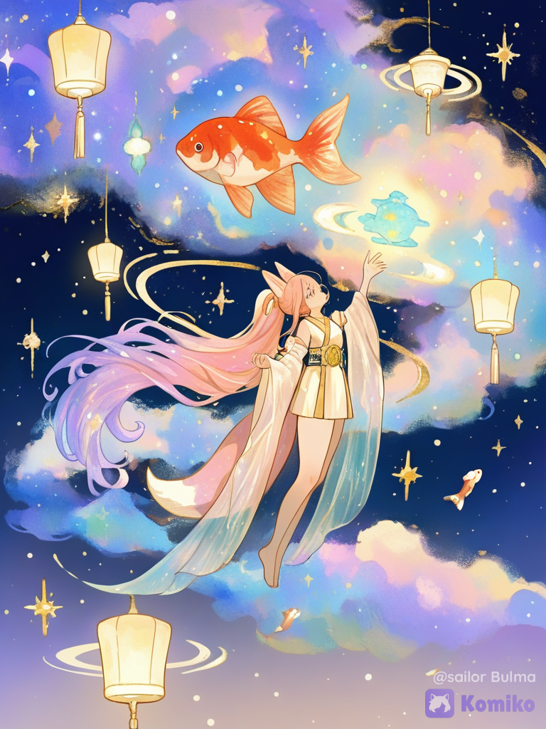Femme dans les nuages
