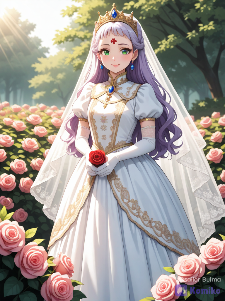 La princesse gourmande en tenu de mariage