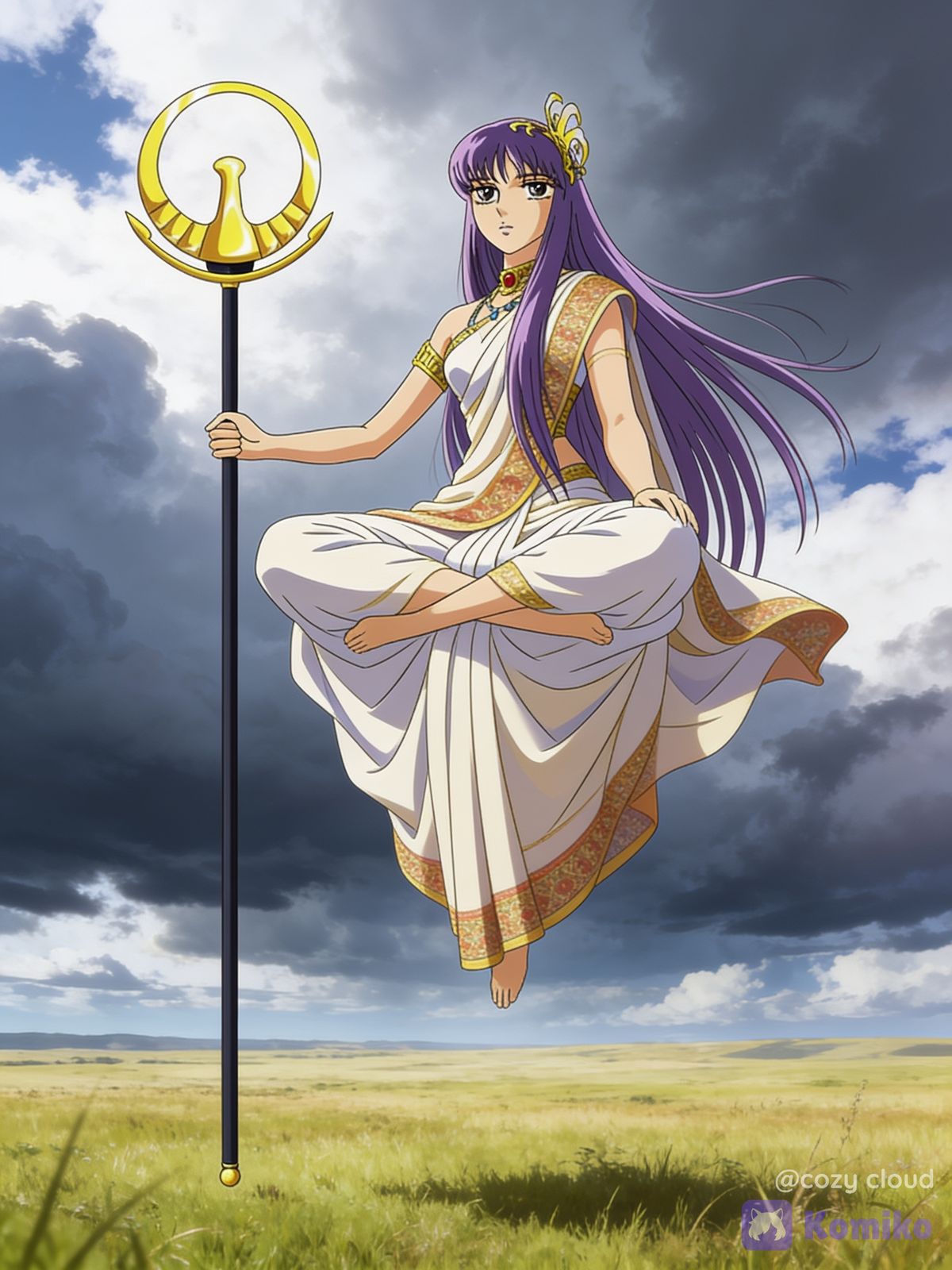Athena Saori Indian Style Sitting Girl Float
