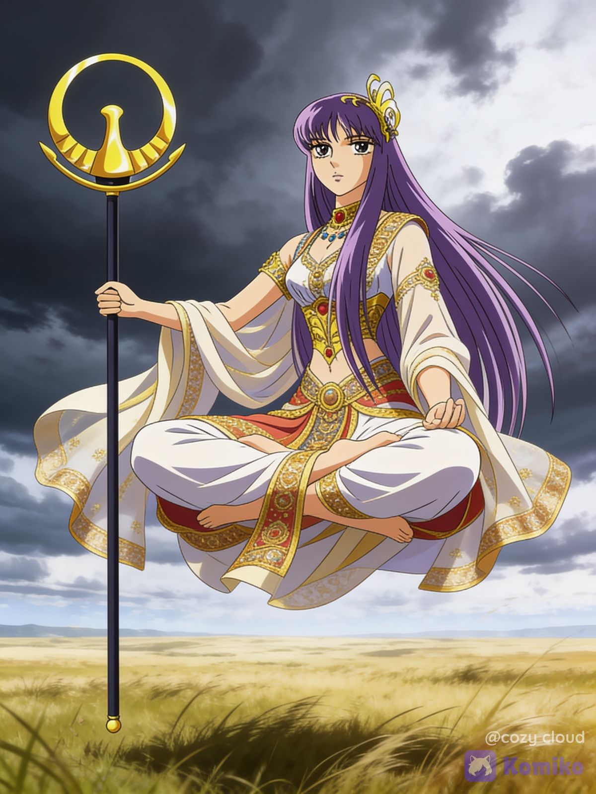 Athena Saori Indian Style Sitting Girl Float