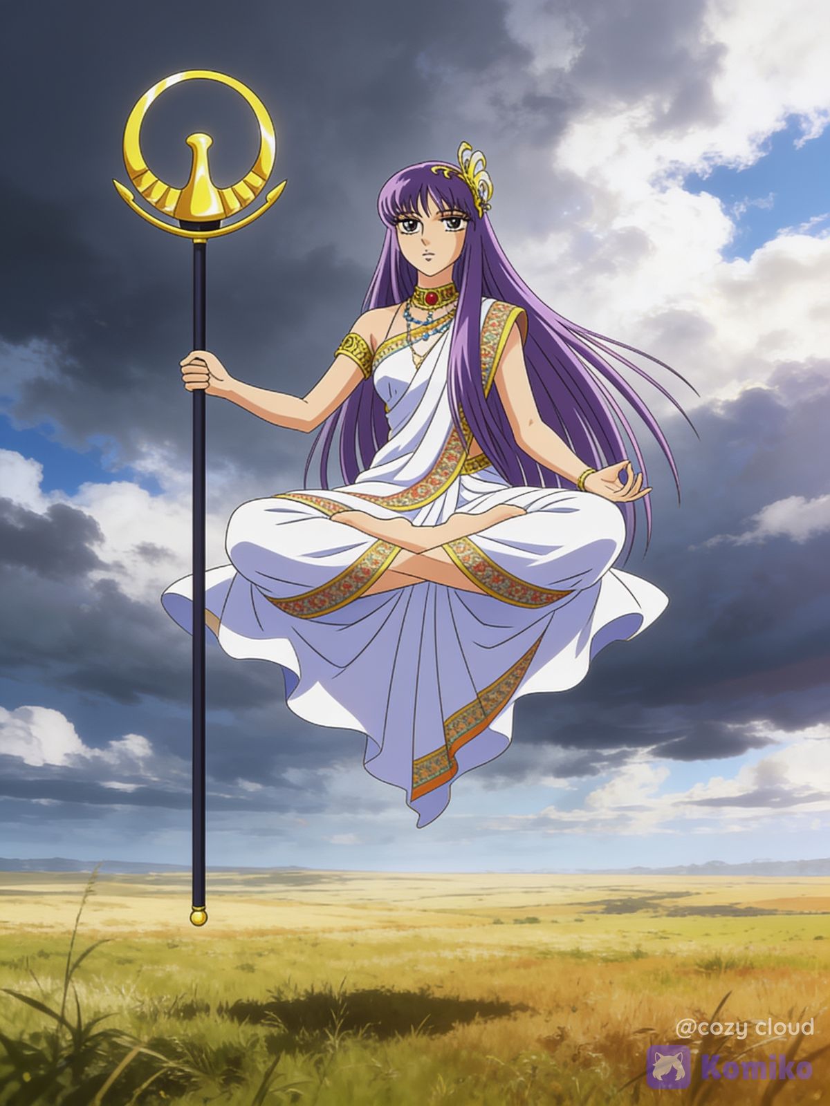 Athena Saori Indian Style Sitting Floating, Girl