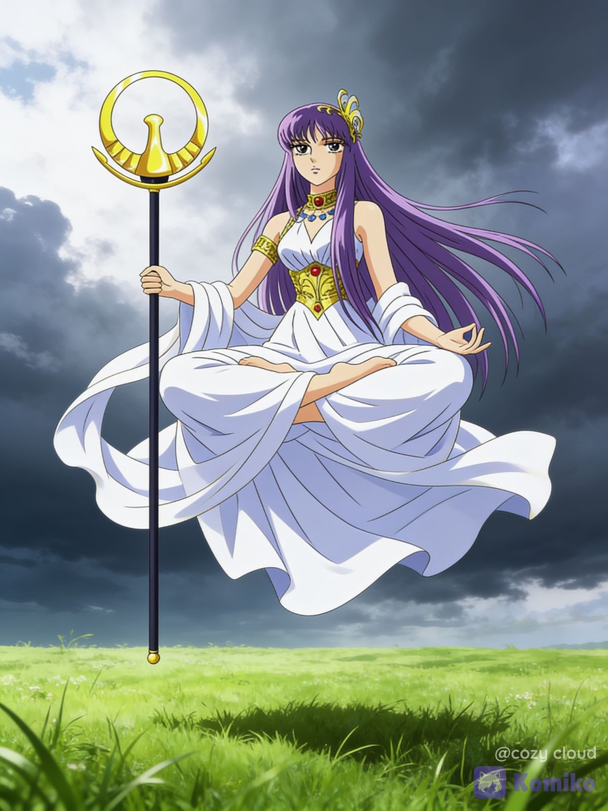 Athena Saori Indian Style Sitting Floating Girl Doing