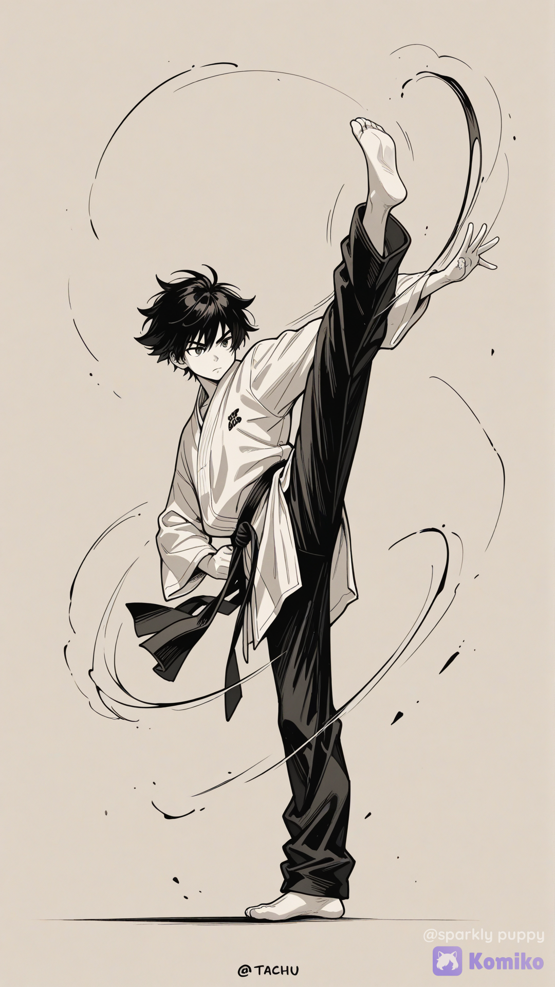 trying battle pose