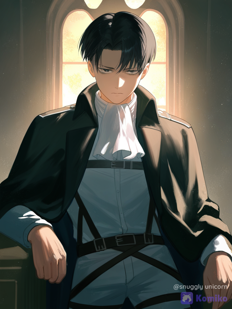Levi brooding in the twilight