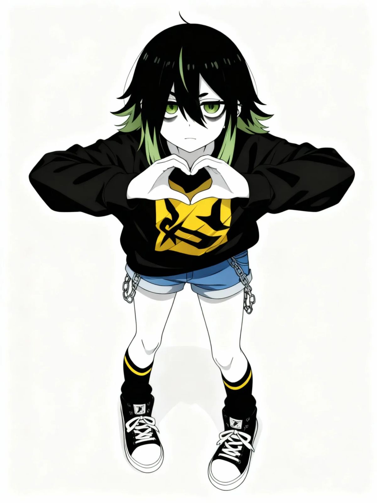 @lizz-P6Gt, heart hands, [grayscale-manga-style], from above