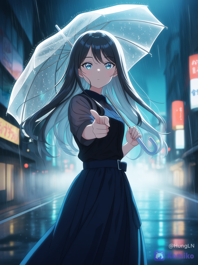 🌙 She only appears when the rain begins