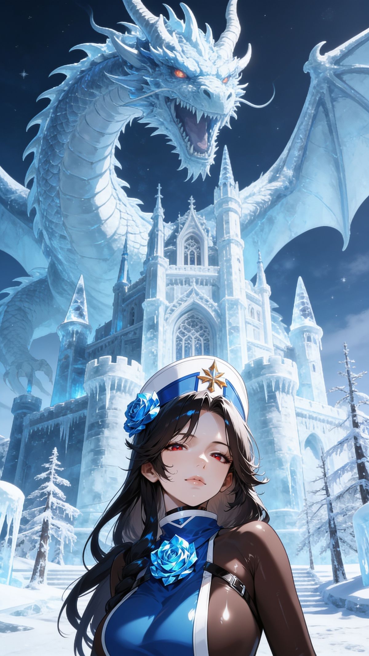 Maiden ice rose vs the ice dragon