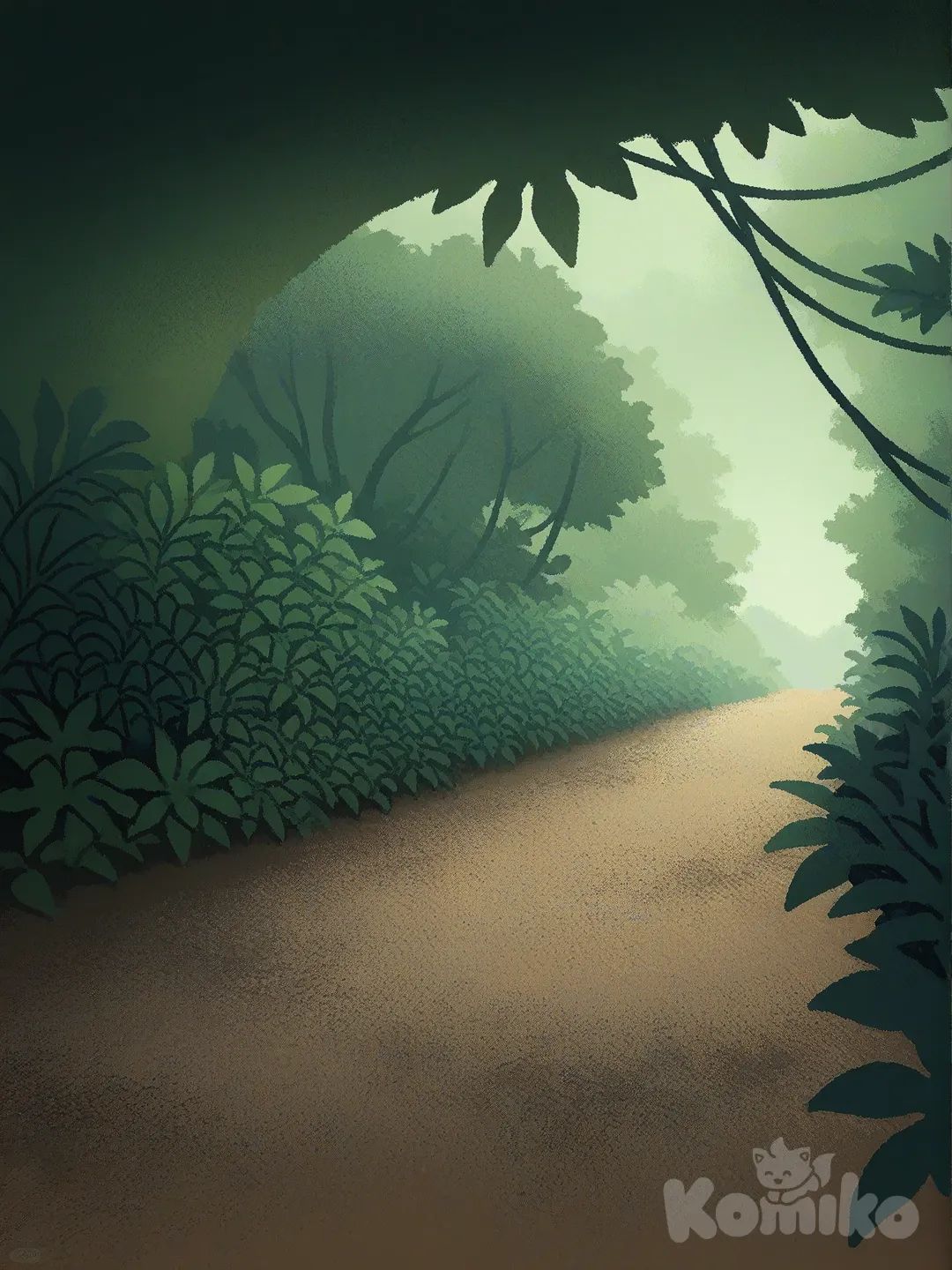 jungle, vietnam, [thick-outline-style], landscape, dirt floor