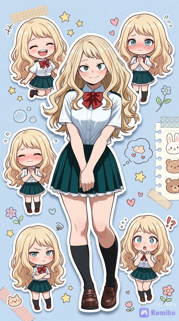 super cute blonde girl stikers