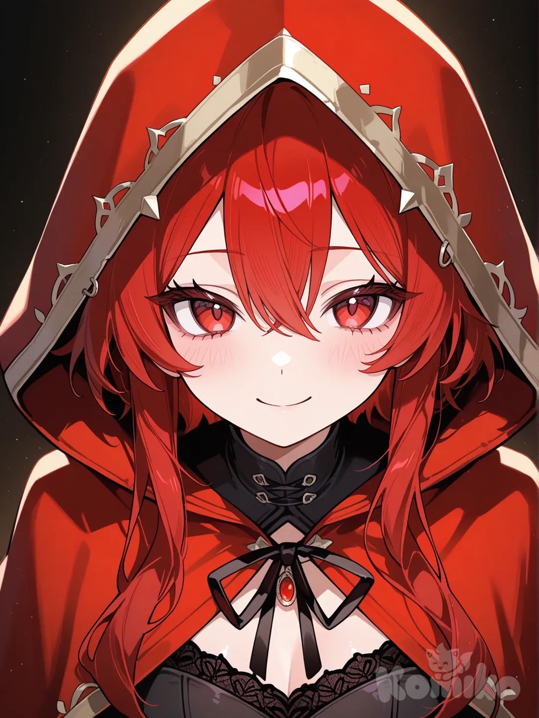 red hood, smile