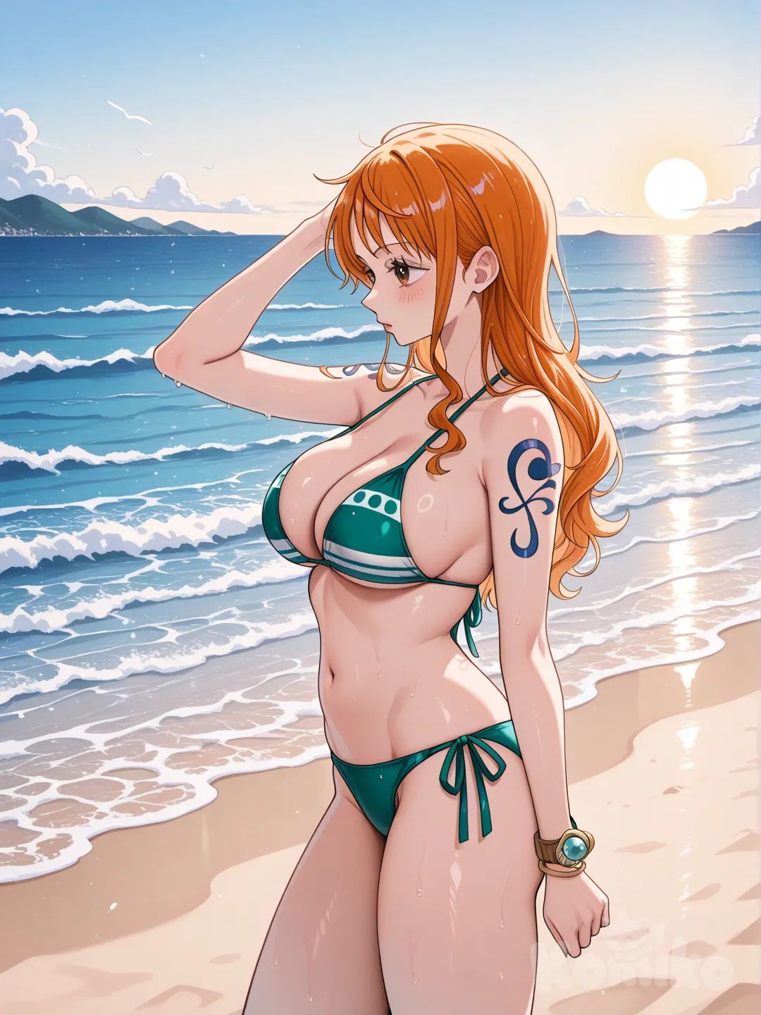 @Nami_(One_Piece) na praia 