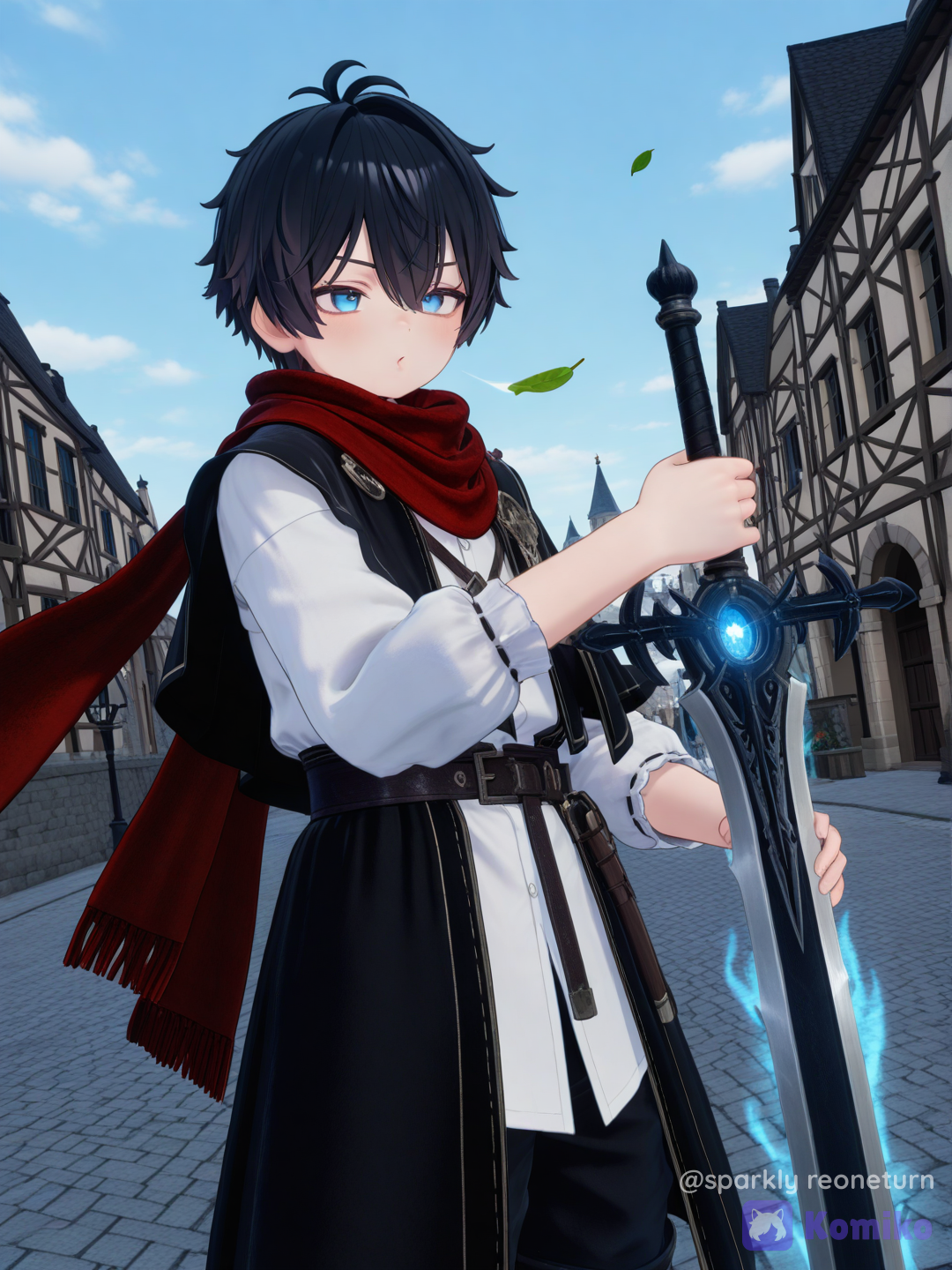 Little Percy start playing & swing his sword