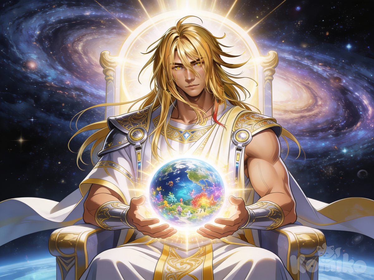God Creating a Planet.