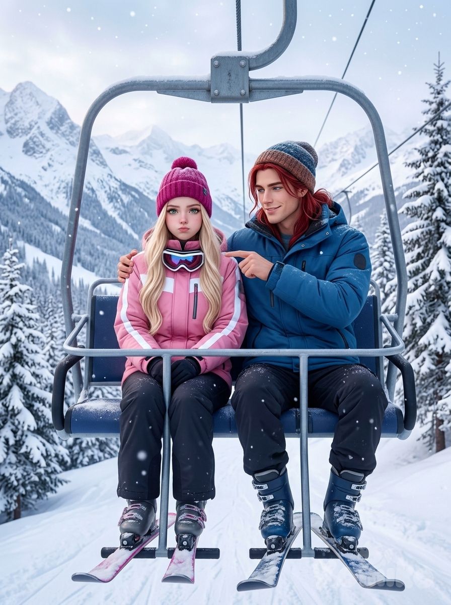 pareja en la nieve