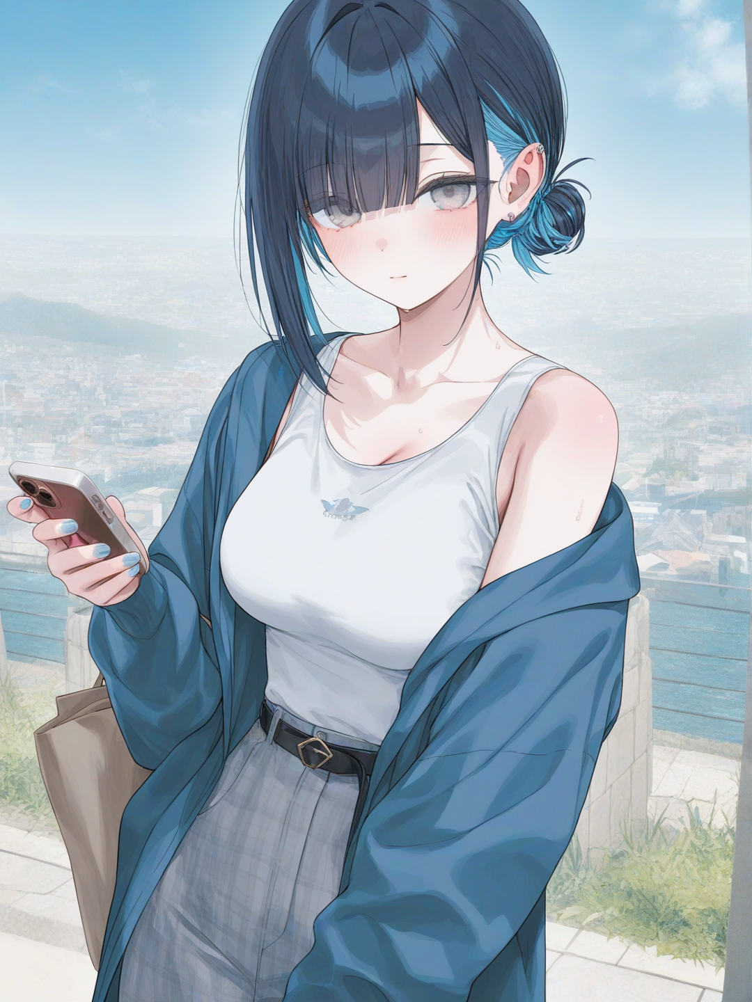 Blue Hair Cute Girl 😍😍