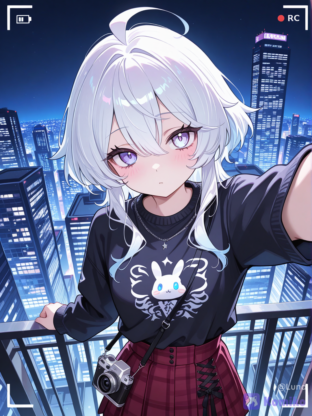 Selfie with cityscape