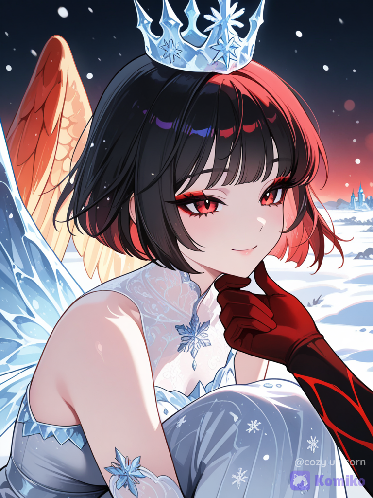 Cute girl, snow fairy