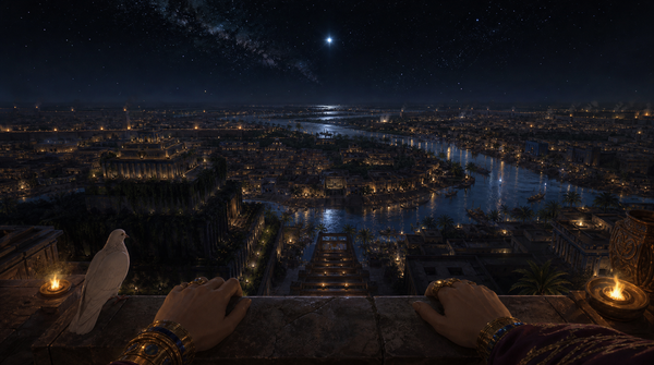 Ancient Borsippa at Night