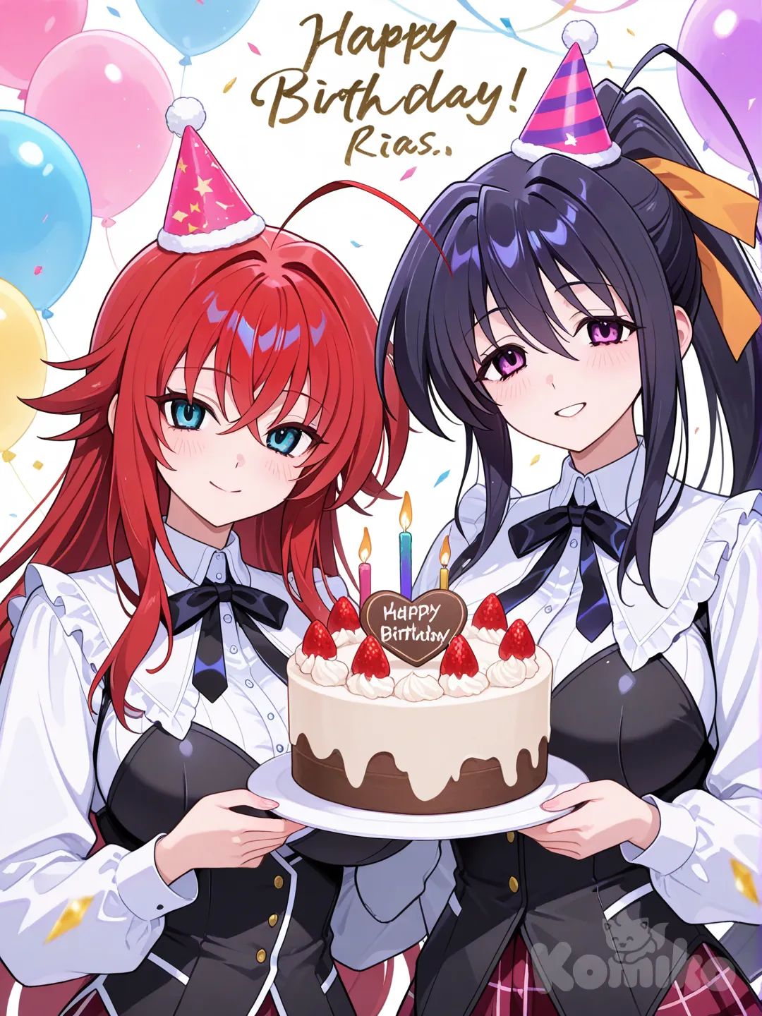 himejima akeno, rias gremory, happy birthday