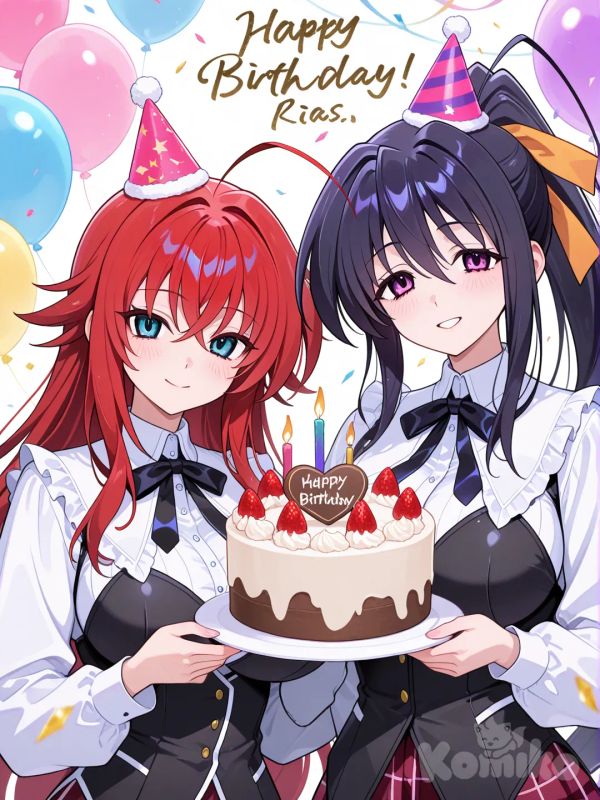 himejima akeno, rias gremory, happy birthday