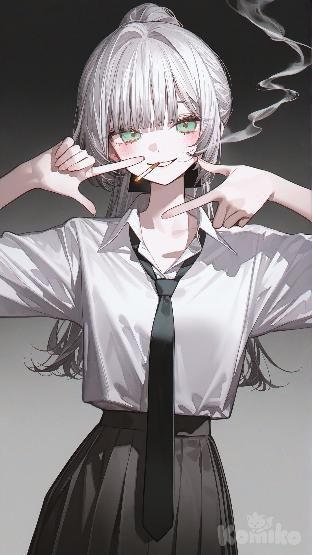 Wide ponytail