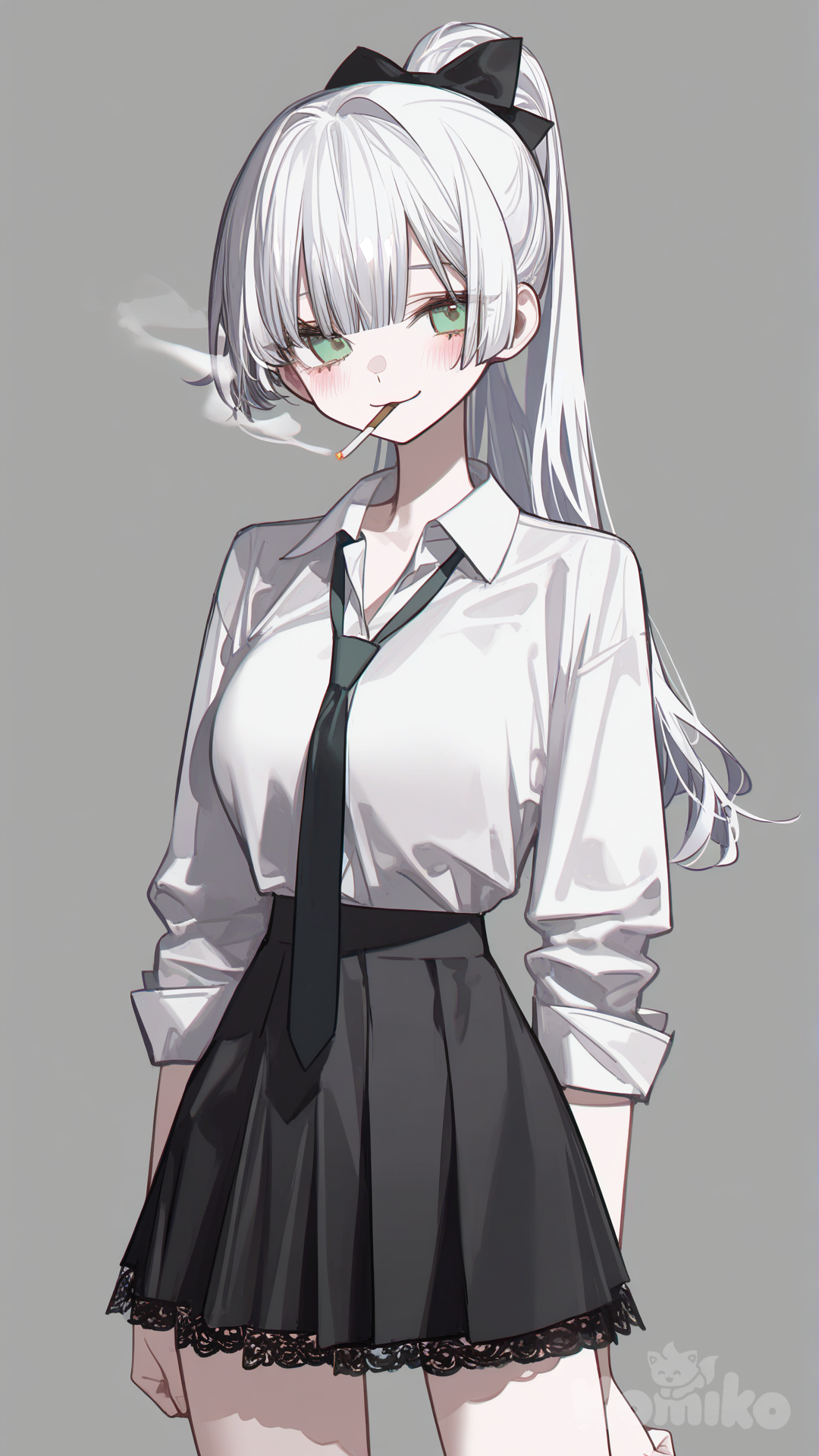 Lace-trimmed skirt