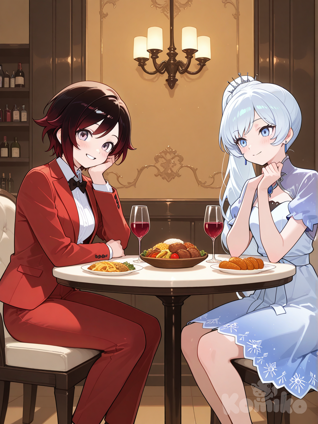 White rose dinner date