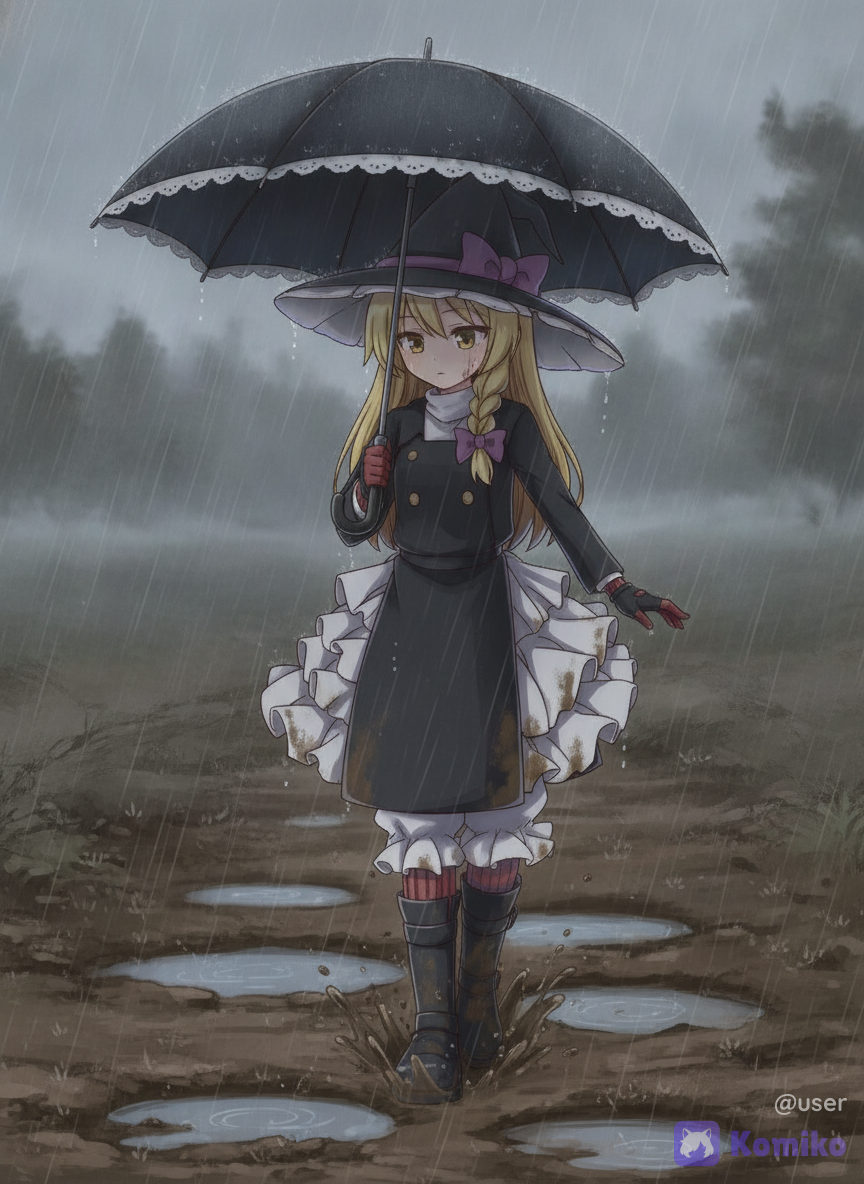 雨の日の魔理沙
