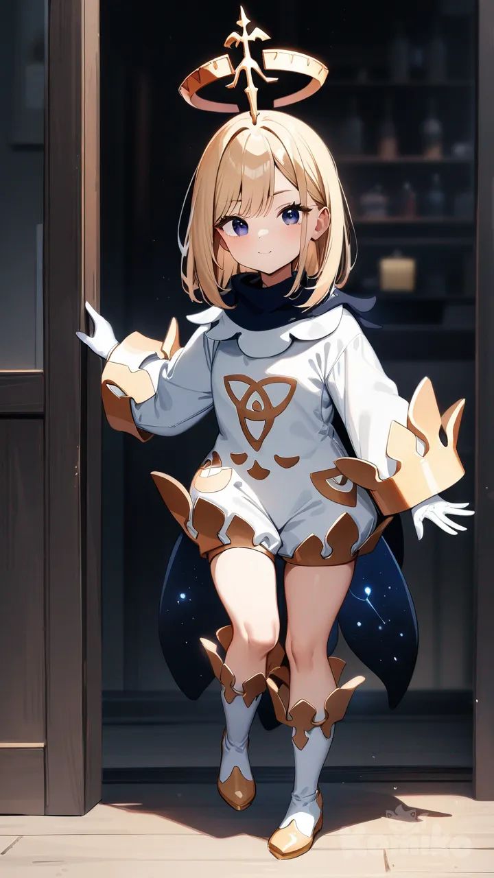 kitagawa marin, paimon cosplay, full body, halo