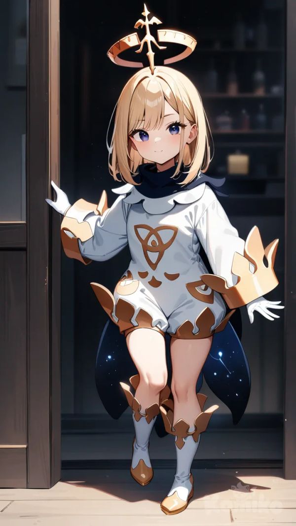 kitagawa marin, paimon cosplay, full body, halo