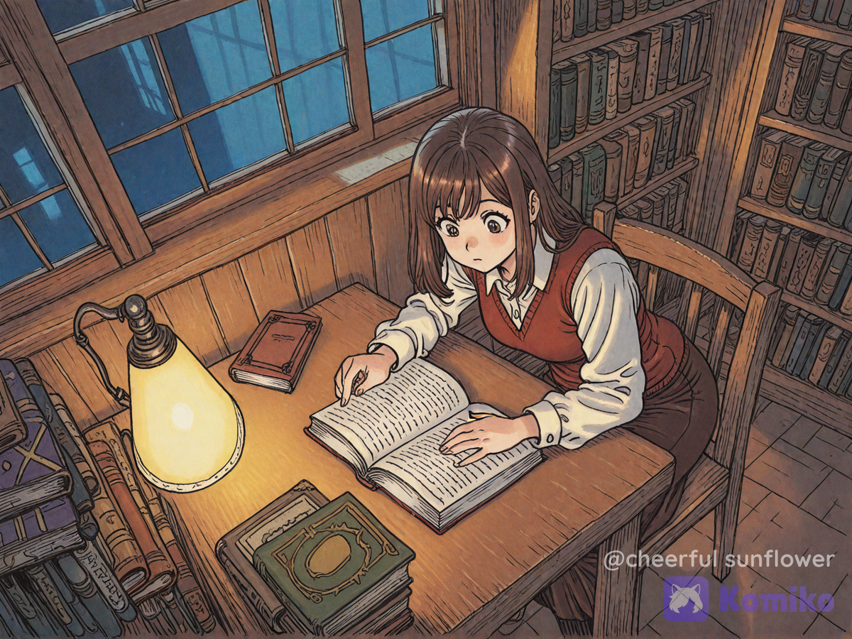 Researching late at night.