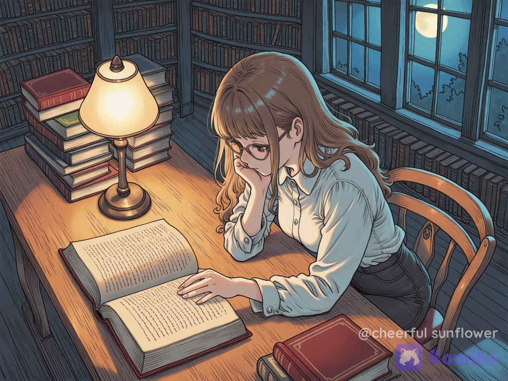 Burning the midnight oil for a big test tomorrow.