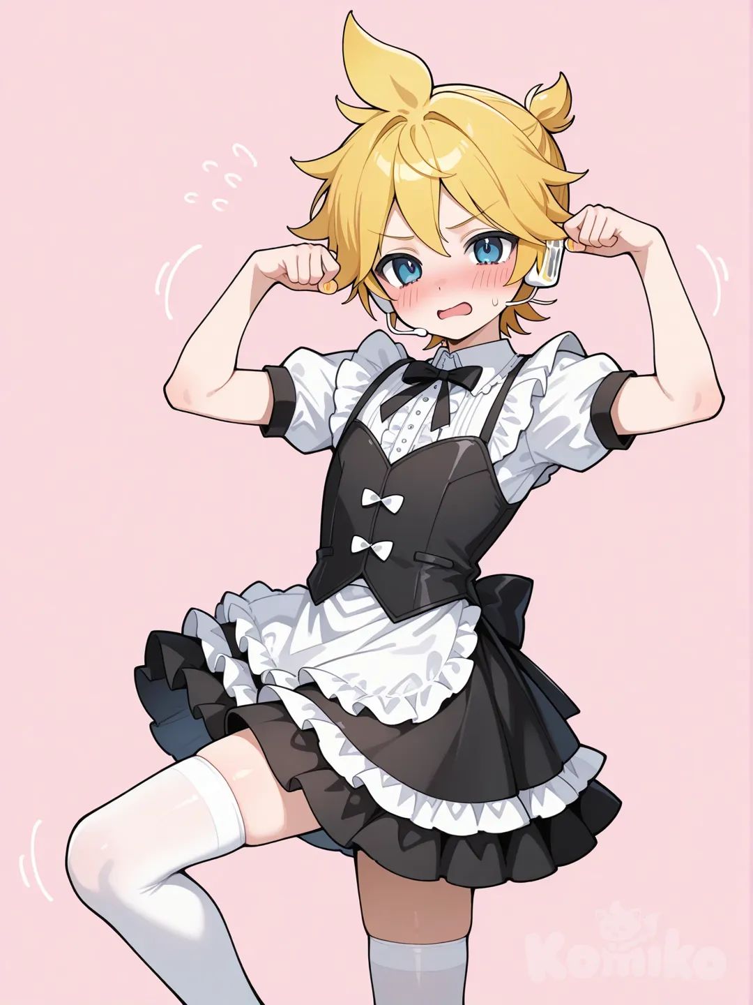 @Kagamine_Len跳女孩子的可愛舞蹈覺得超級羞恥