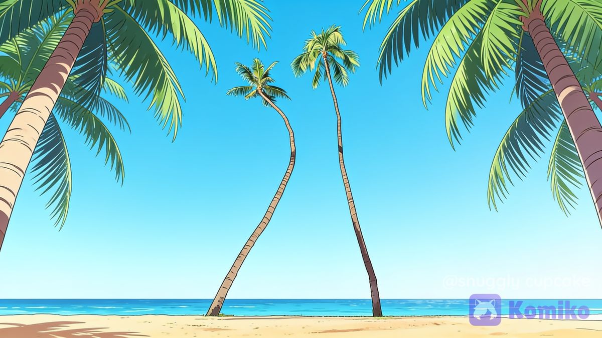 Palm trees swaying