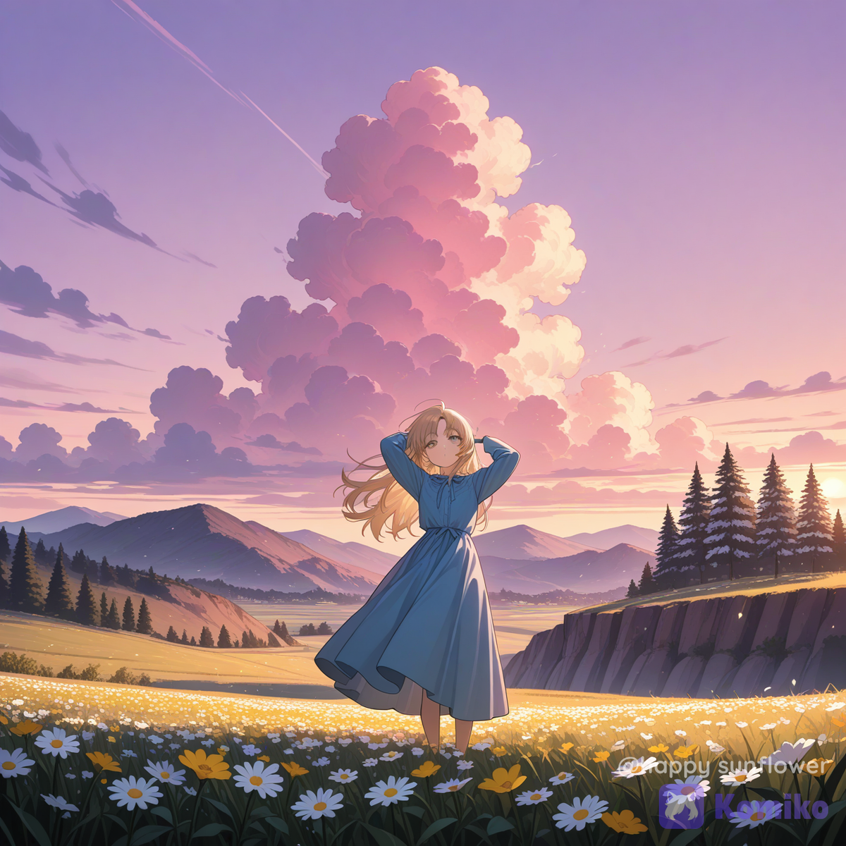 Scenery and girl test