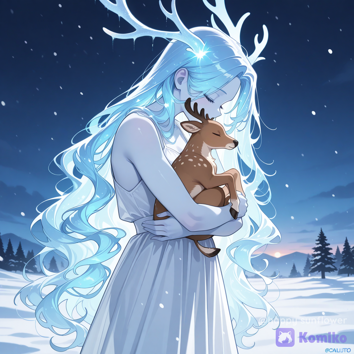Sprite with mini deer